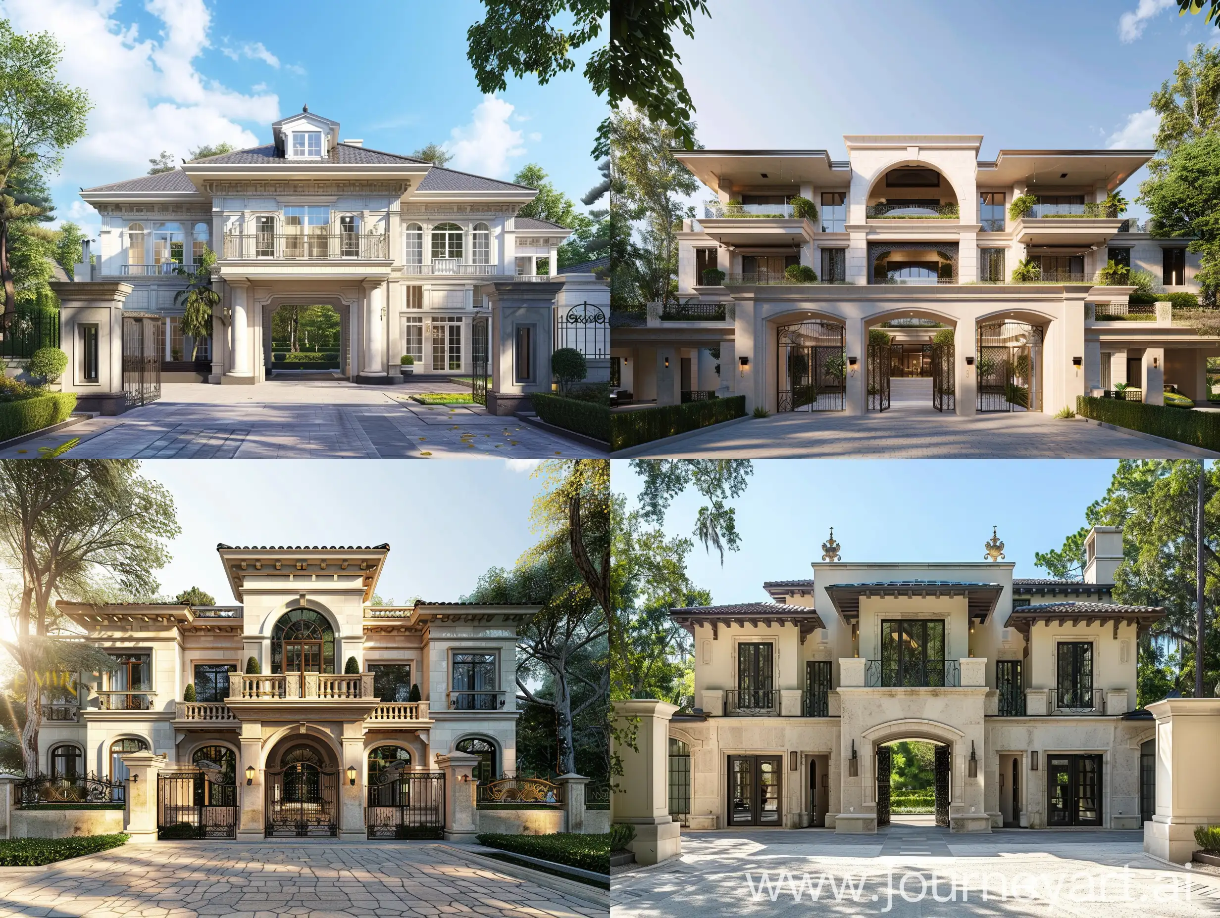Sunlit-American-Style-Villa-with-Modern-Entrance-Gatehouse