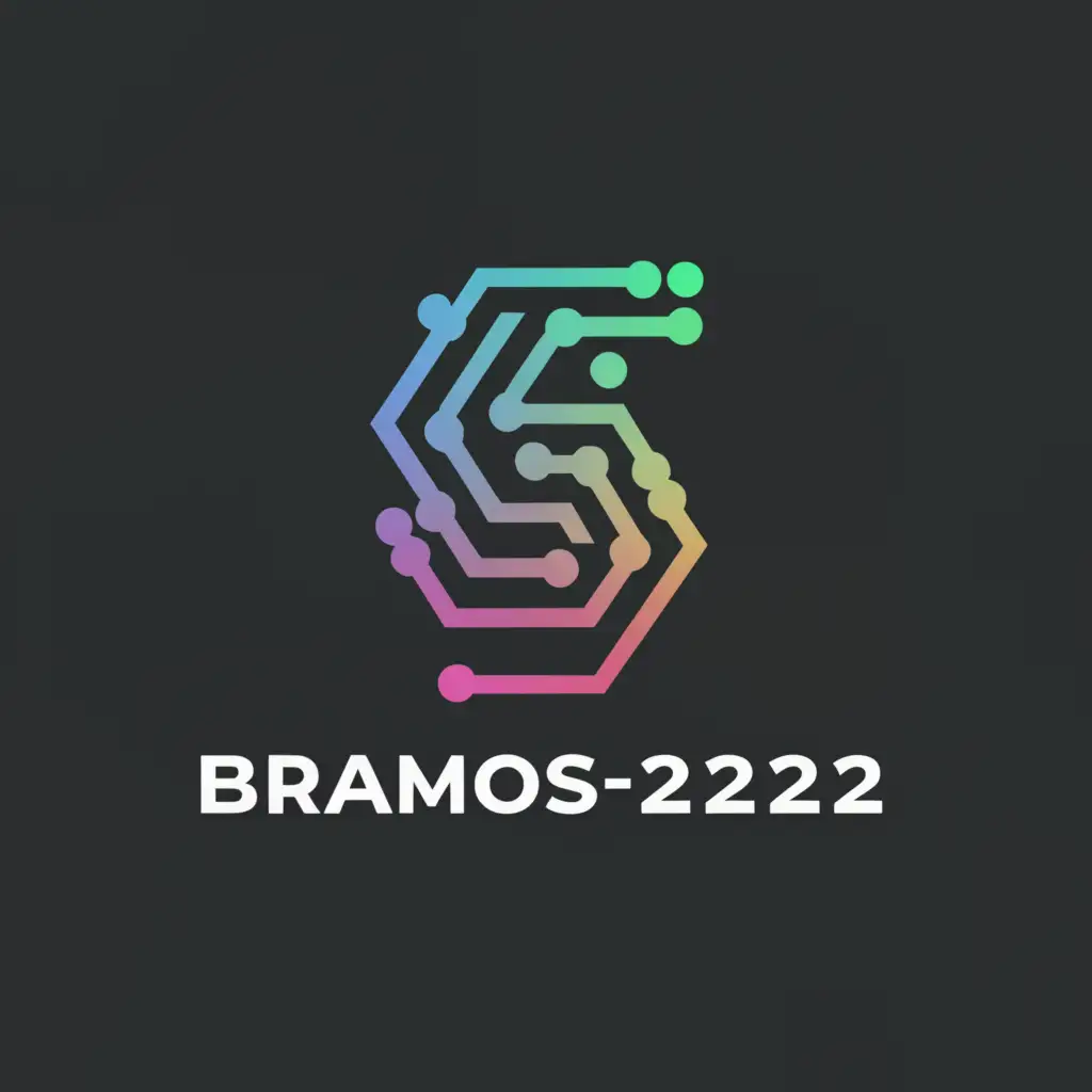 a logo design,with the text "Bramos2222", main symbol:A big S,Moderate,be used in Technology industry,clear background