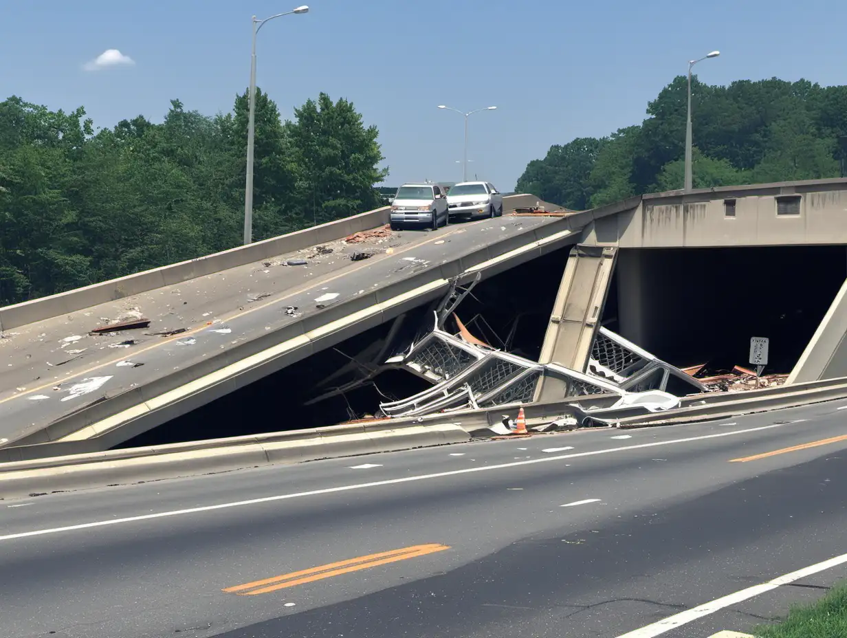 collapsed intersate overpass

