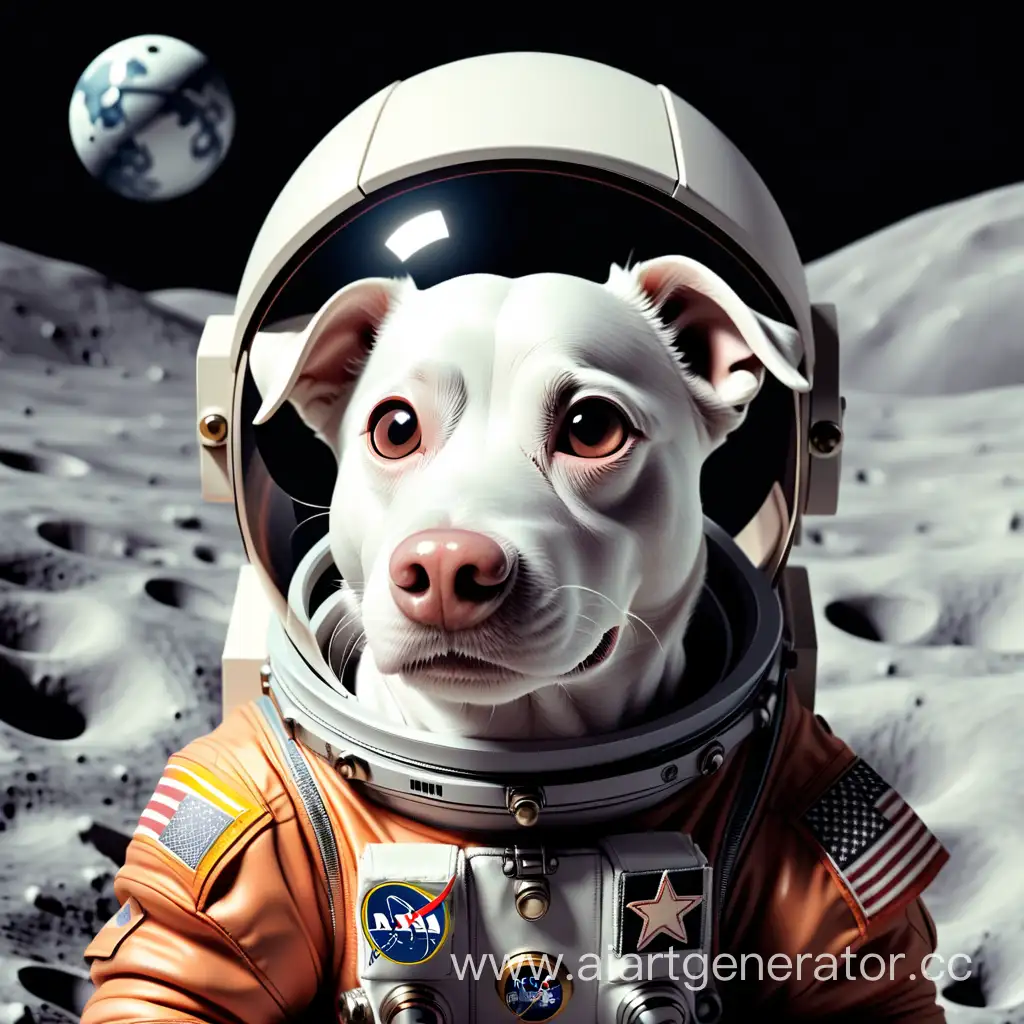 the dog astronaut on the moon