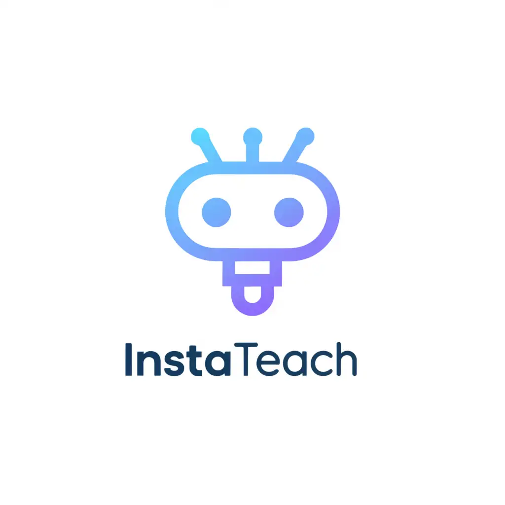a logo design,with the text "Insta Teach", main symbol:AI Bot,Minimalistic,be used in Technology industry,clear background