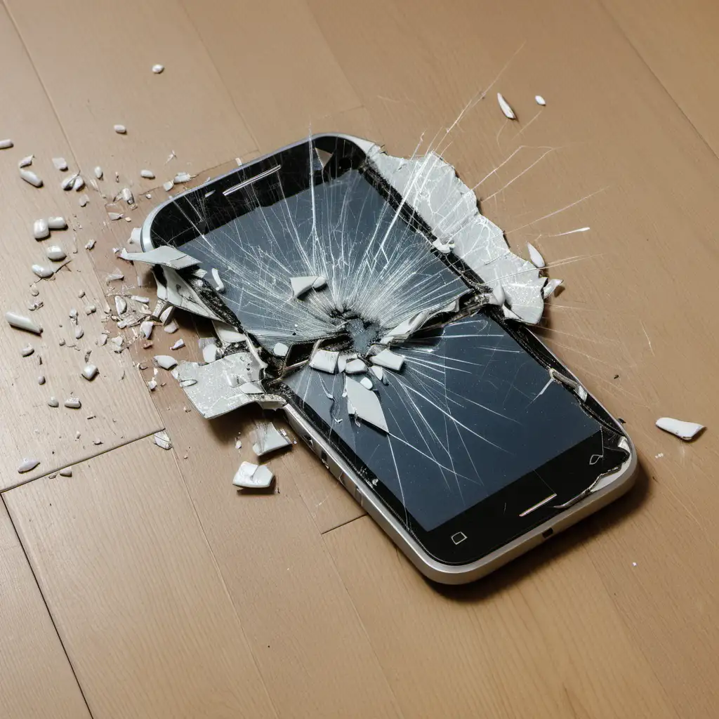 a cell phone smashed on the floor