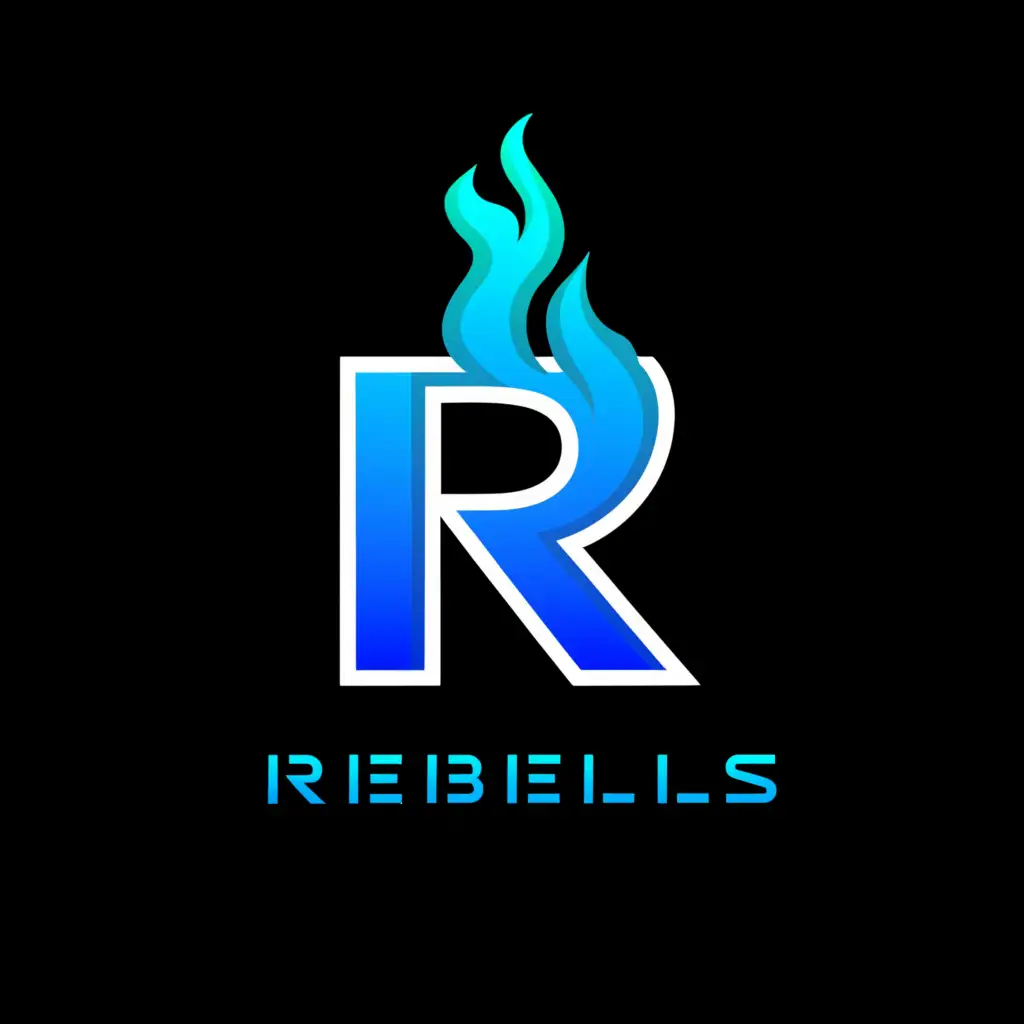 LOGO-Design-For-Rebels-Dynamic-Blue-R-Emerging-from-Fiery-Flames