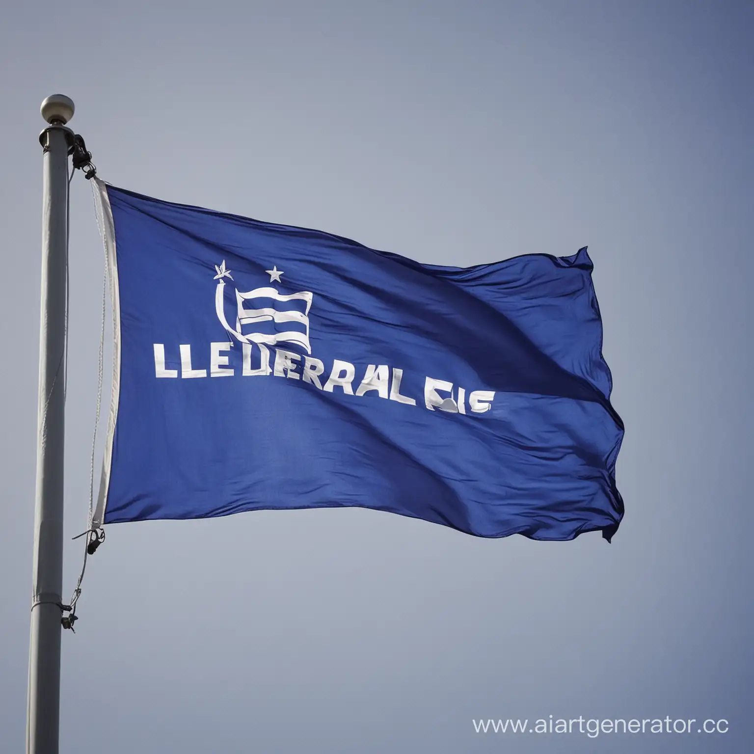 Vibrant-Blue-Flag-Fluttering-in-Liberal-Breeze