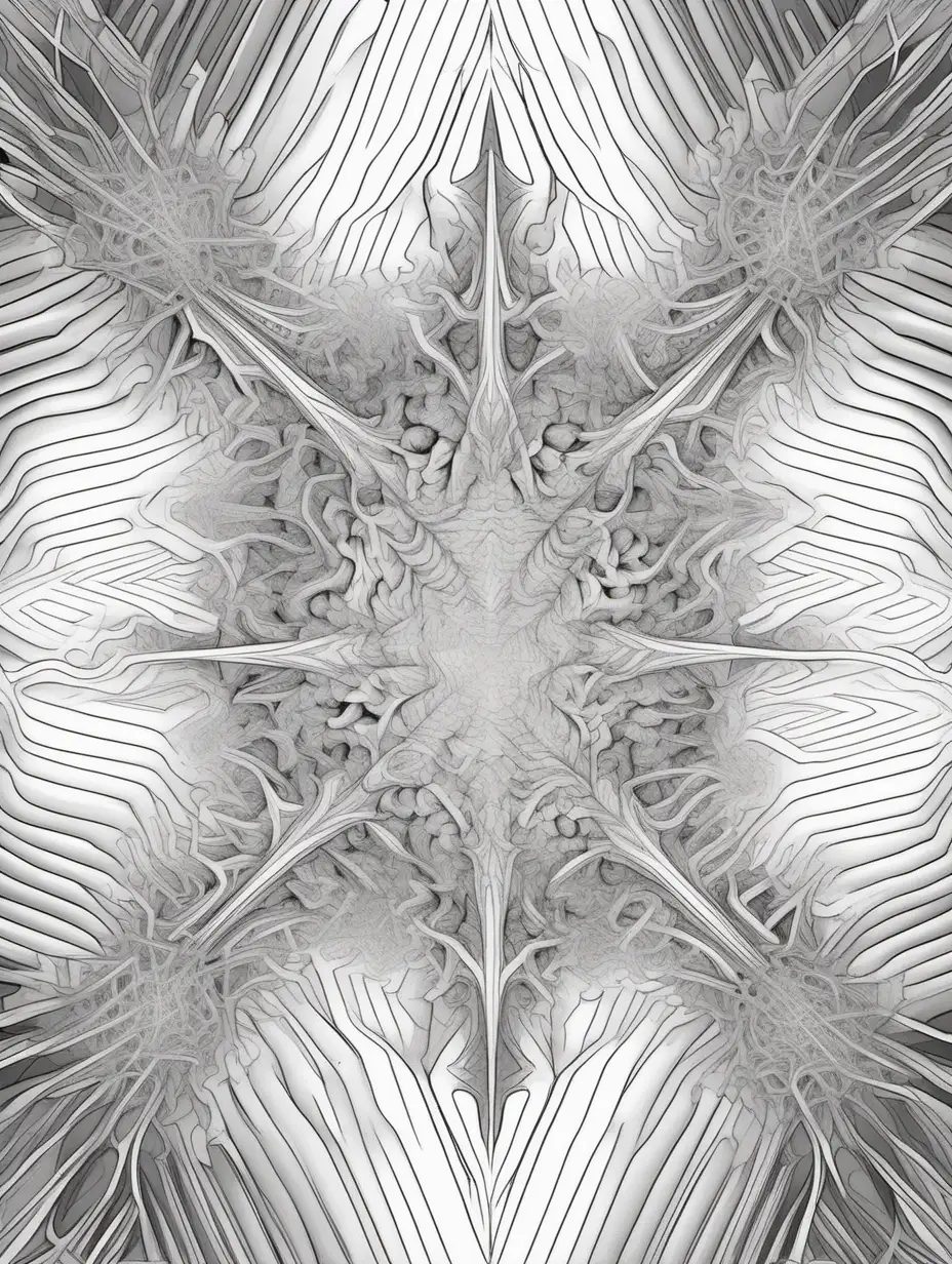 Quantum Entangled Ice Crystals Coloring Book Pages
