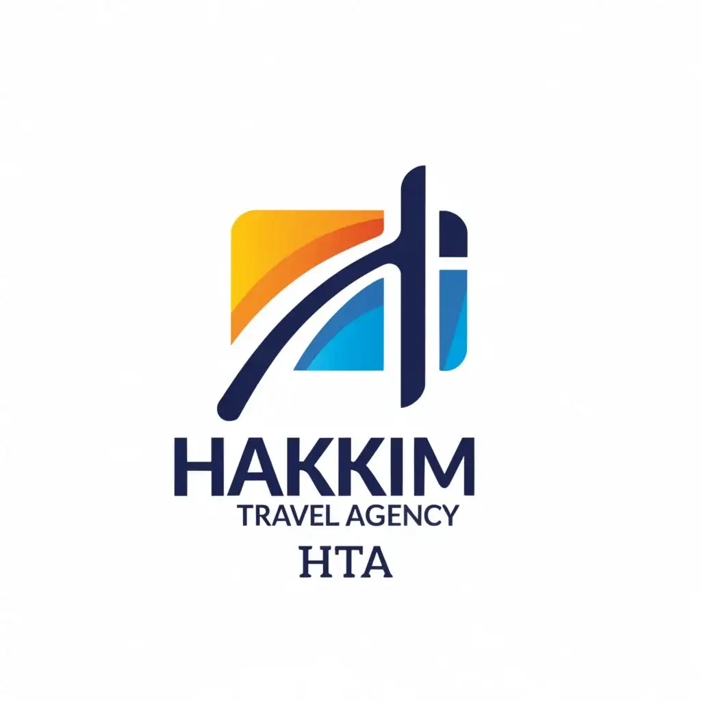 a logo design,with the text "Hakim Travel Agency ", main symbol:HTA,Moderate,be used in Travel industry,clear background