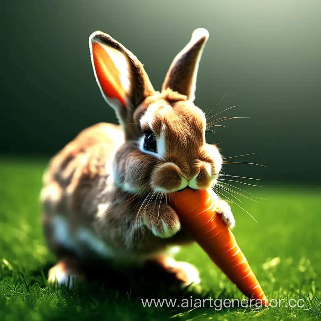 зайчик ест морковку 4к
