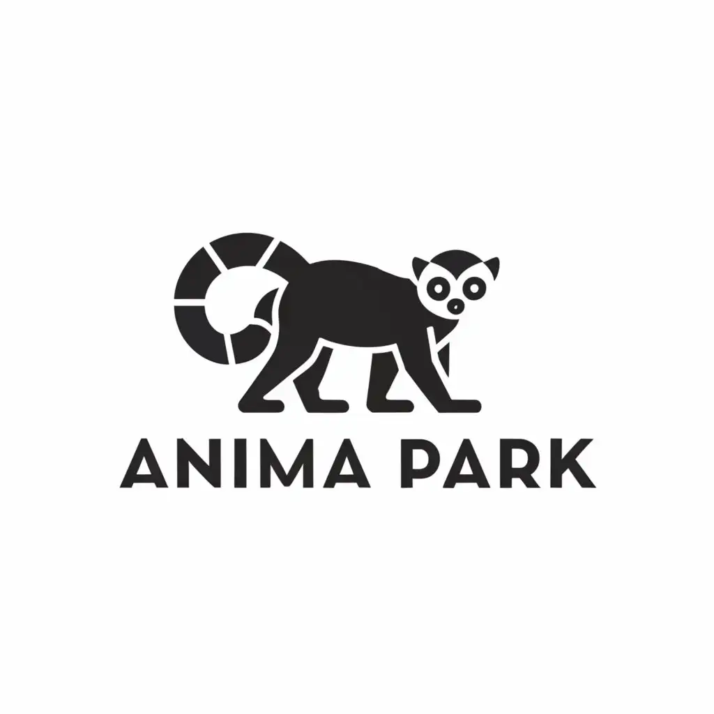 a logo design,with the text 'Animal Park', main symbol:black and white lemur, negative space logo,Moderate,clear background