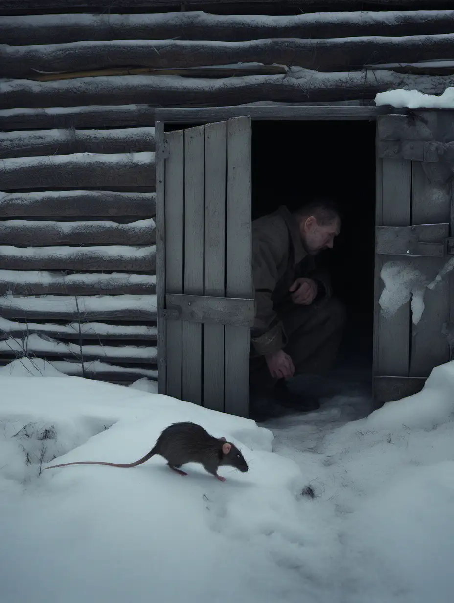 scenes from gulag deep desparate atmosphere russian gulag prisoners and rats very tense catastrophic mood UHD 8k 