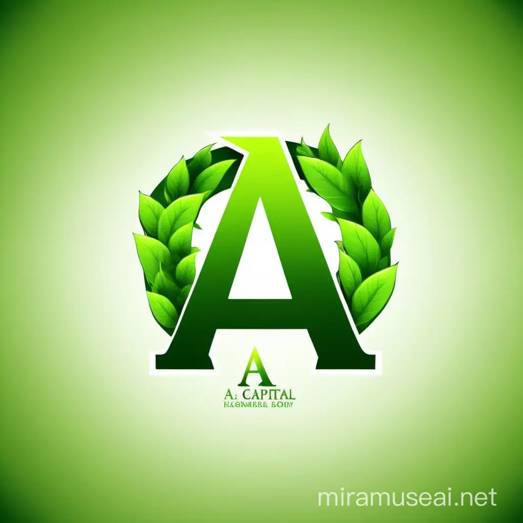 Create me a green themed logo with the capital "A".