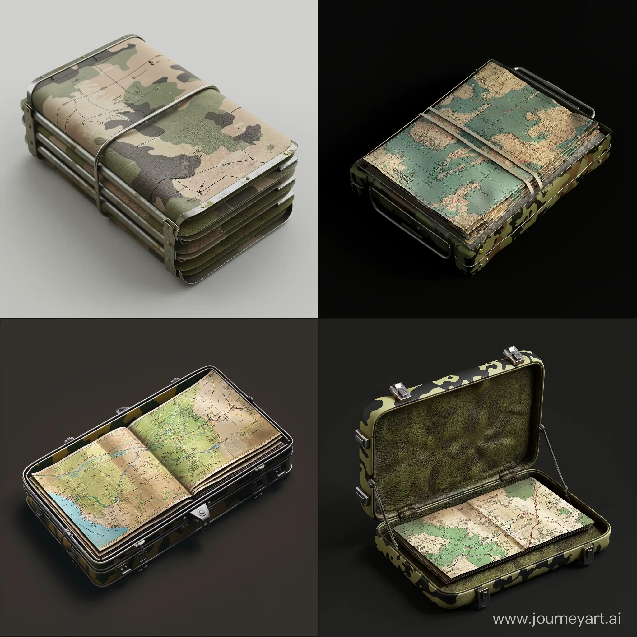 Isometric-Military-Mapping-Cartographic-Kit-Folded-Paper-in-Camo-Metal-Folder