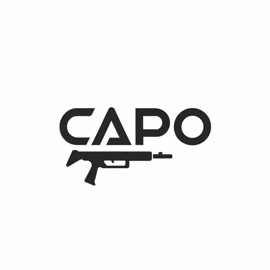 a logo design,with the text "cAPo", main symbol:Gun,Moderate,clear background