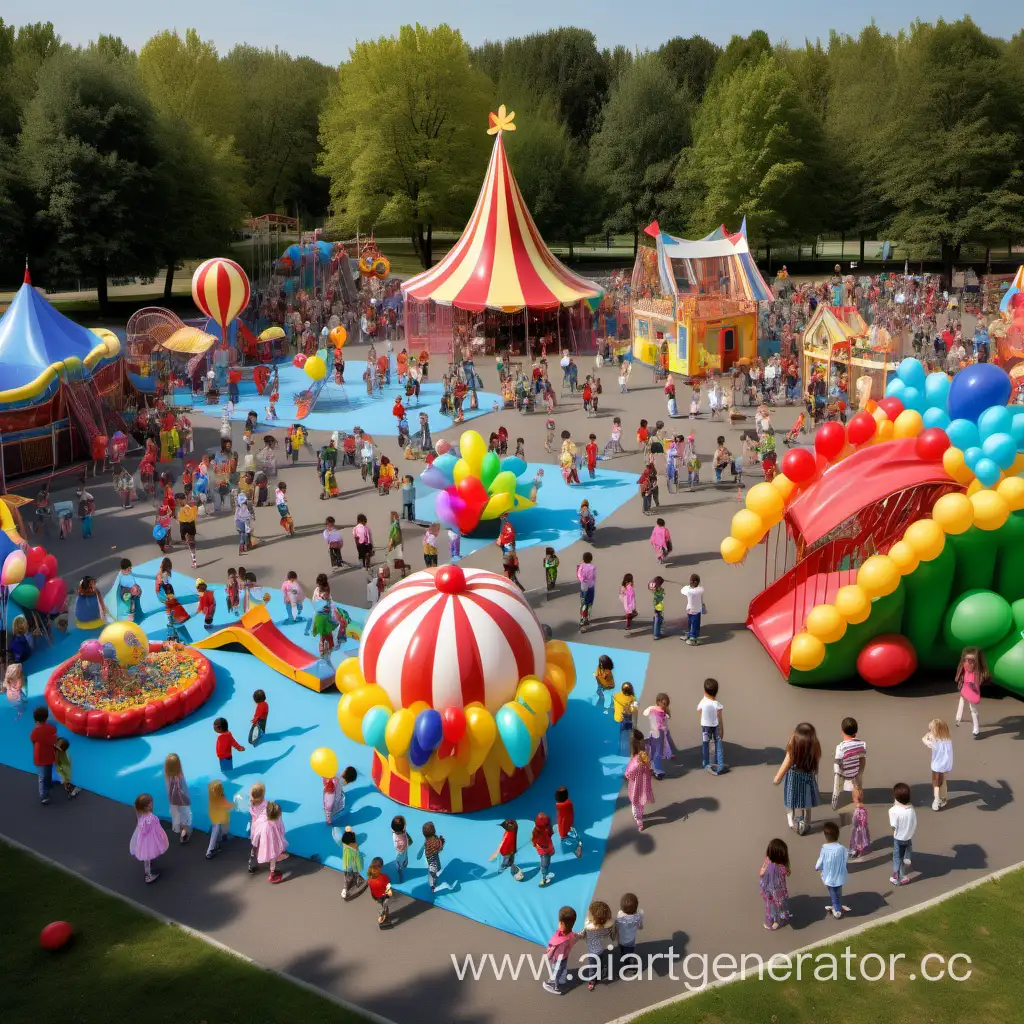 Vibrant-Childrens-Holiday-Celebration-with-Costumed-Characters-and-Balloons