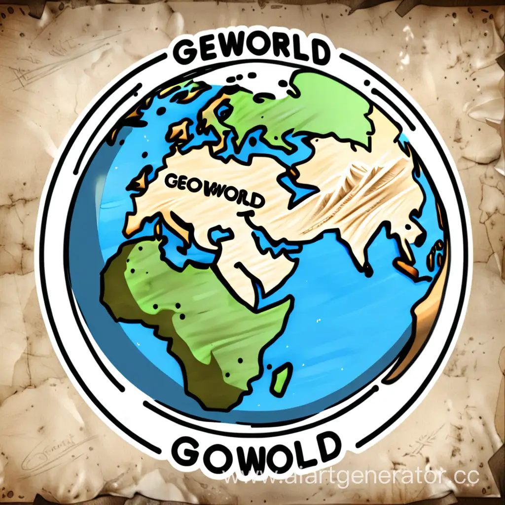 Аватарка для телеграмм канала, рисунок земли и надпись "GEOWORLD"