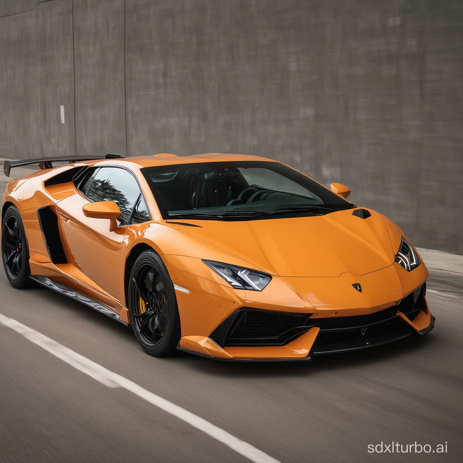 Sleek-and-Powerful-Lamborghini-Sports-Car-Racing-Through-Urban-Streets