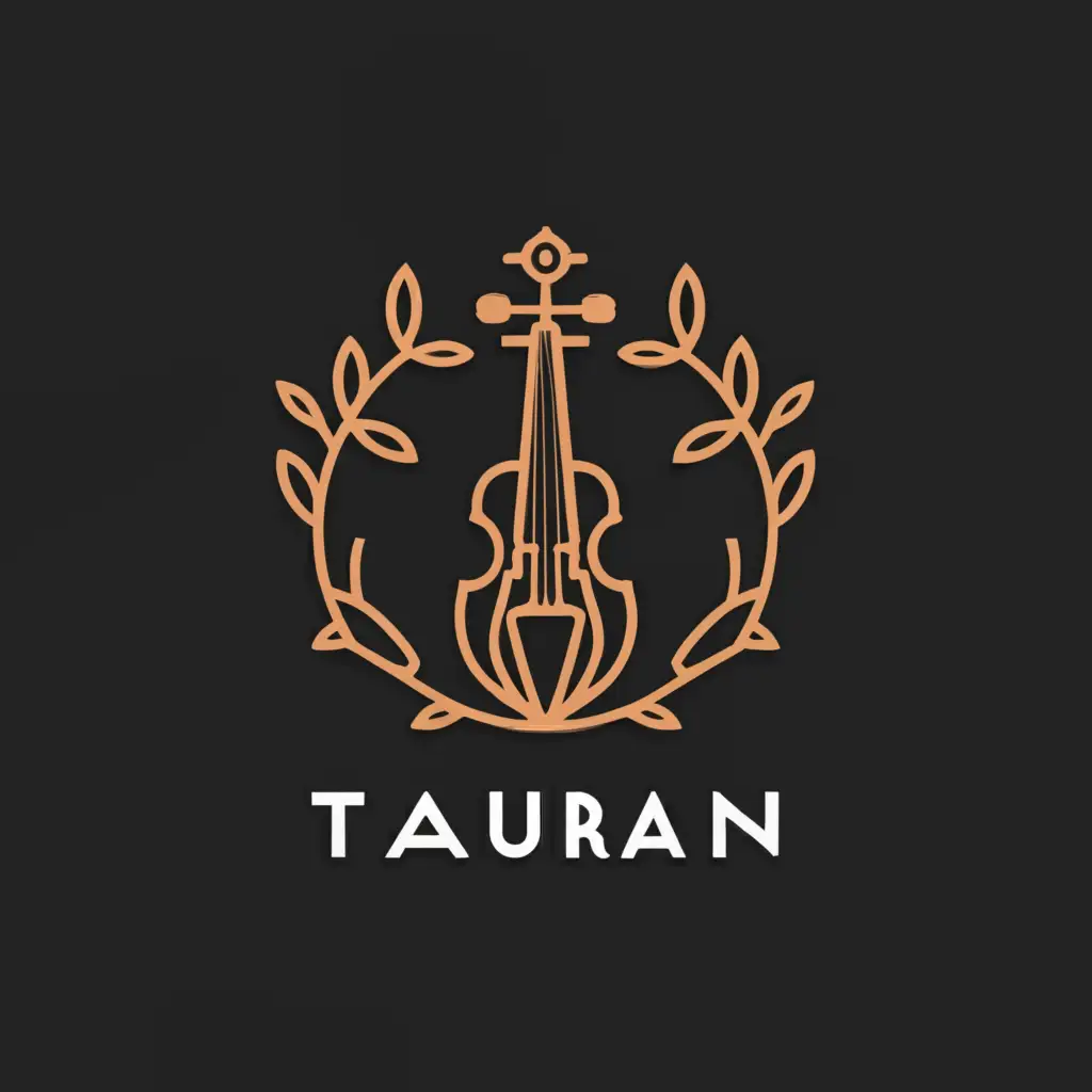 a logo design,with the text "tauran", main symbol:violin forest,Moderate,clear background