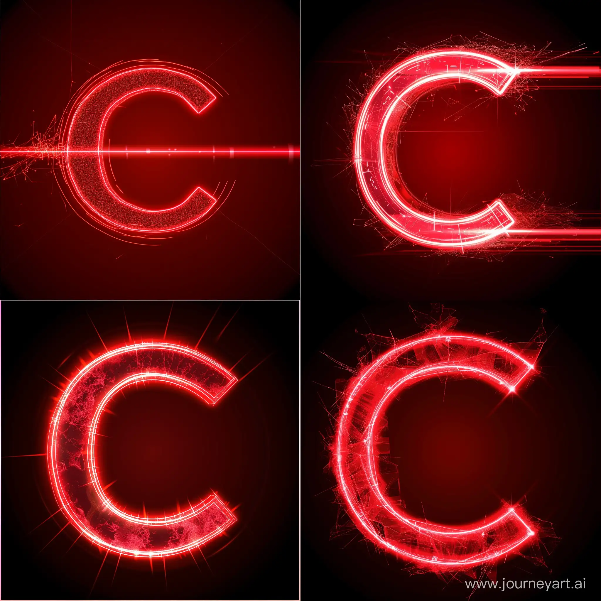 Mesmerizing-Red-Laser-Artwork-with-Letter-C