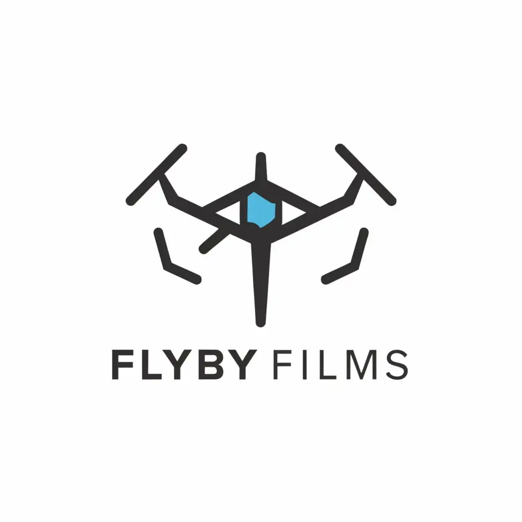a logo design,with the text "FlyBy Films", main symbol:Flying Drone,Moderate,be used in Technology industry,clear background