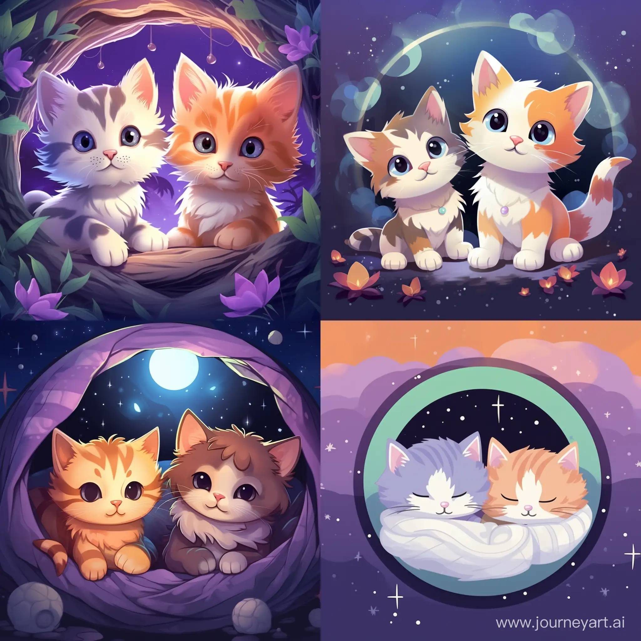 Vector-Banner-Featuring-Adorable-Kittens-in-Space