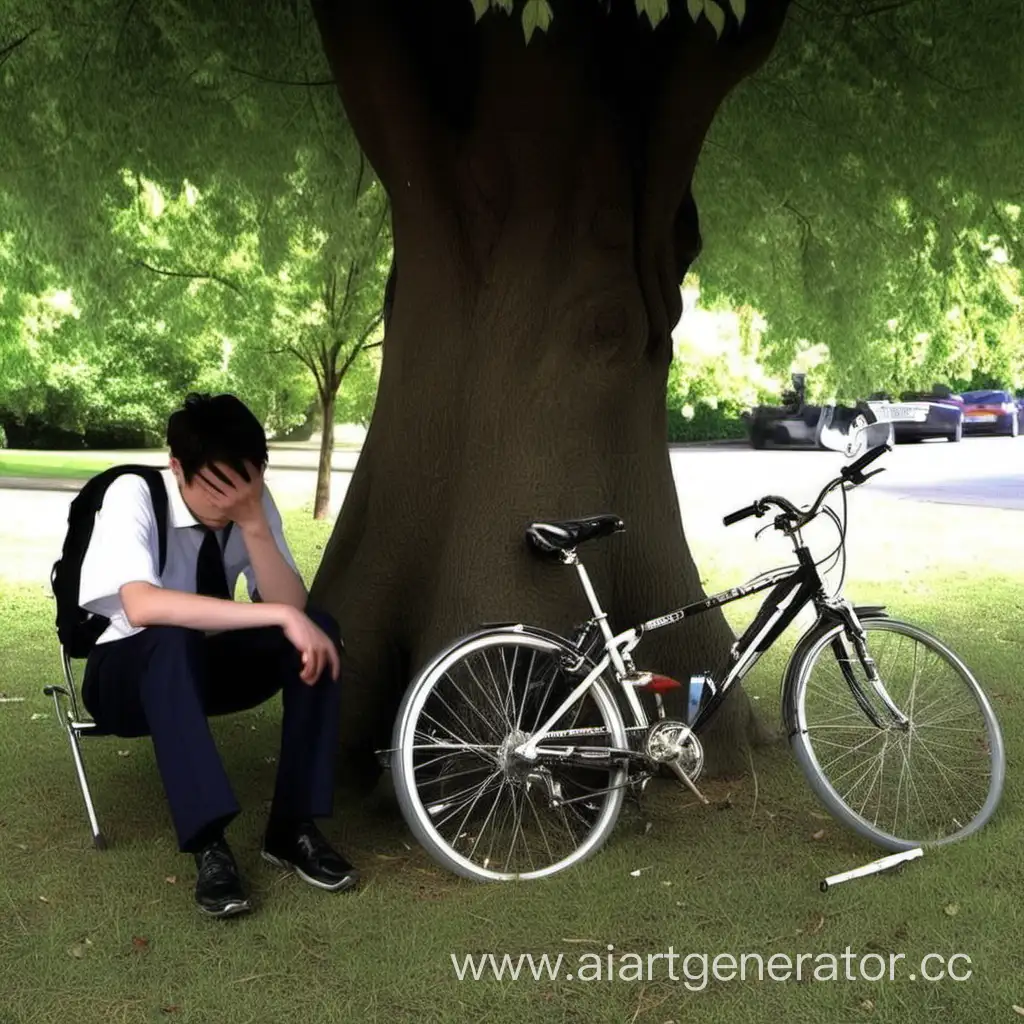 Херигон все так же сидел под деревом  около своего велосипеда и плакал… Эдуард стоял рядом в шоке
