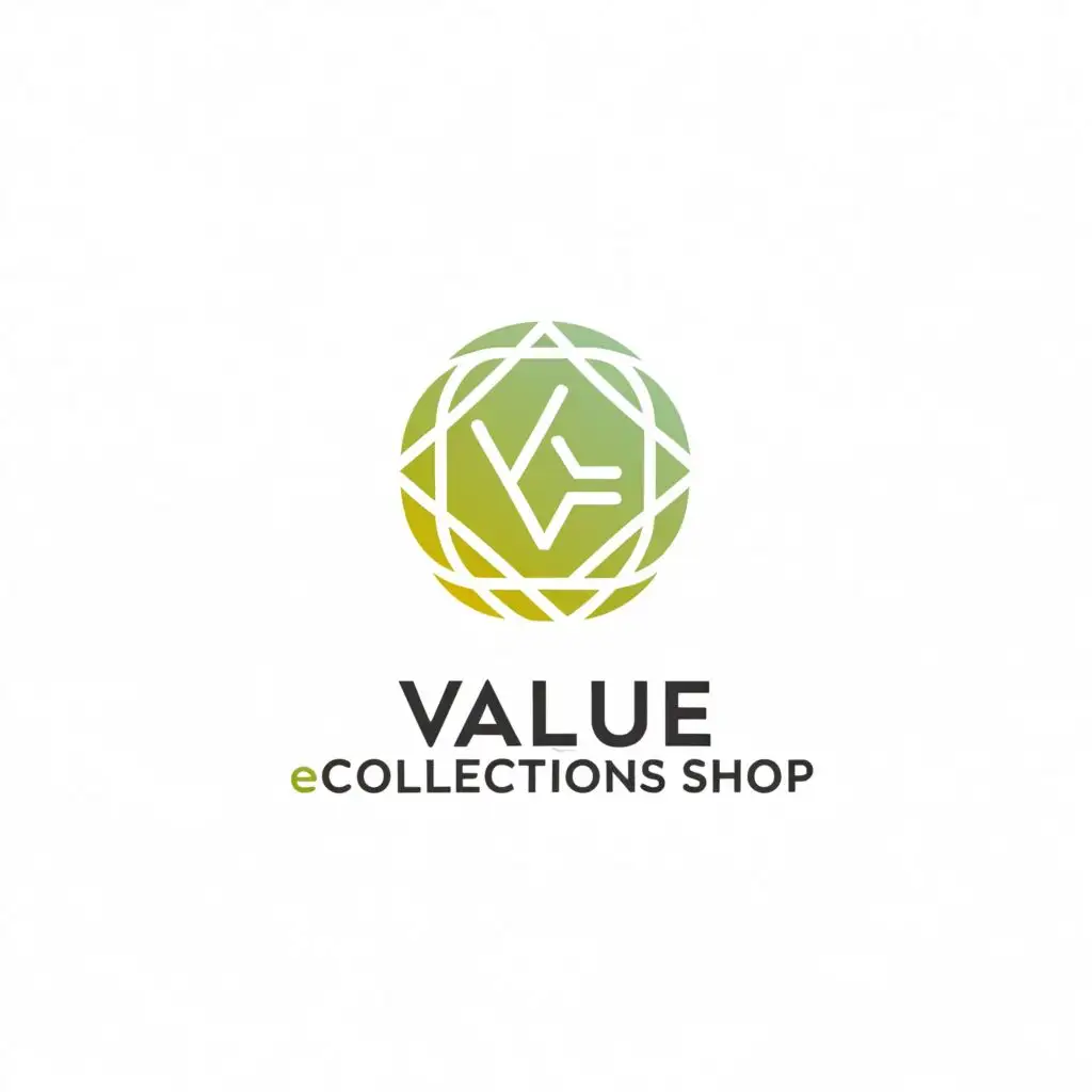 a logo design,with the text "Value e-Collections Shop", main symbol:crystal and jade,Moderate,be used in Retail industry,clear background