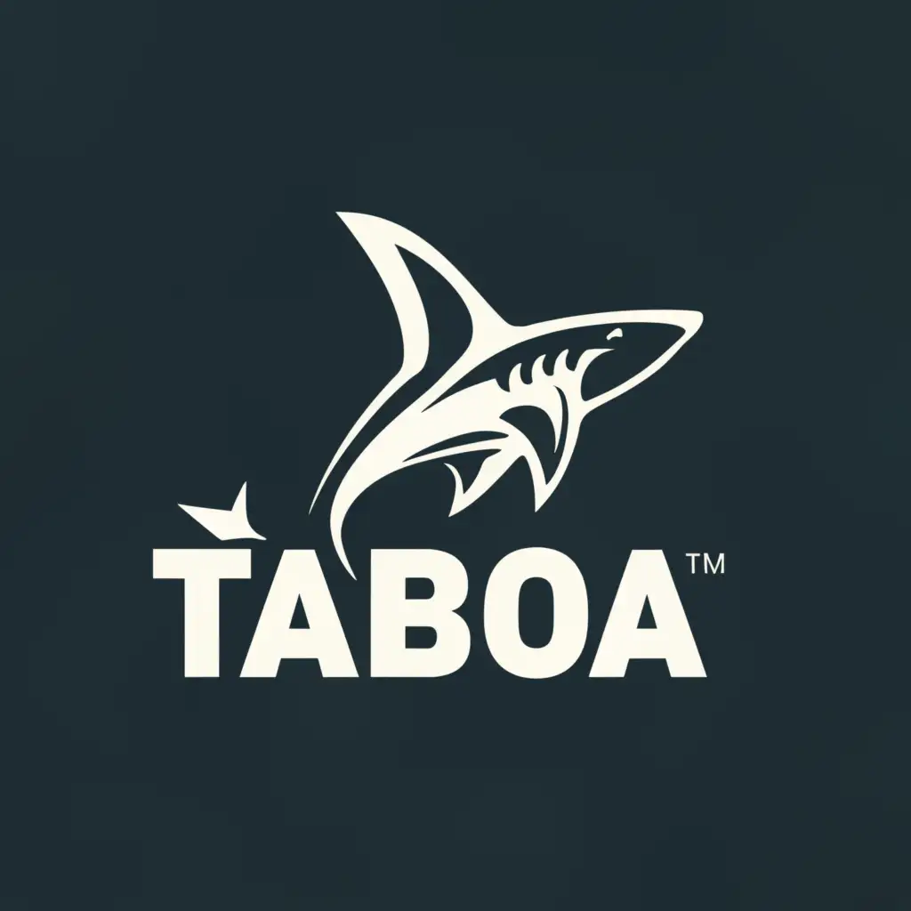 a logo design,with the text "TABOA", main symbol:SHARK,Moderate,be used in Travel industry,clear background