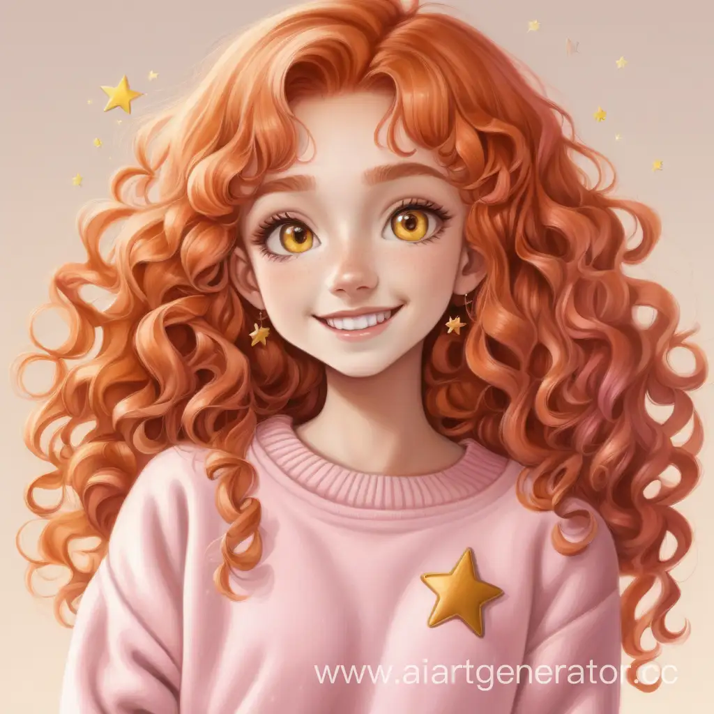 Vibrant-RedHaired-Artist-with-Starry-Accents-and-Bright-Smile