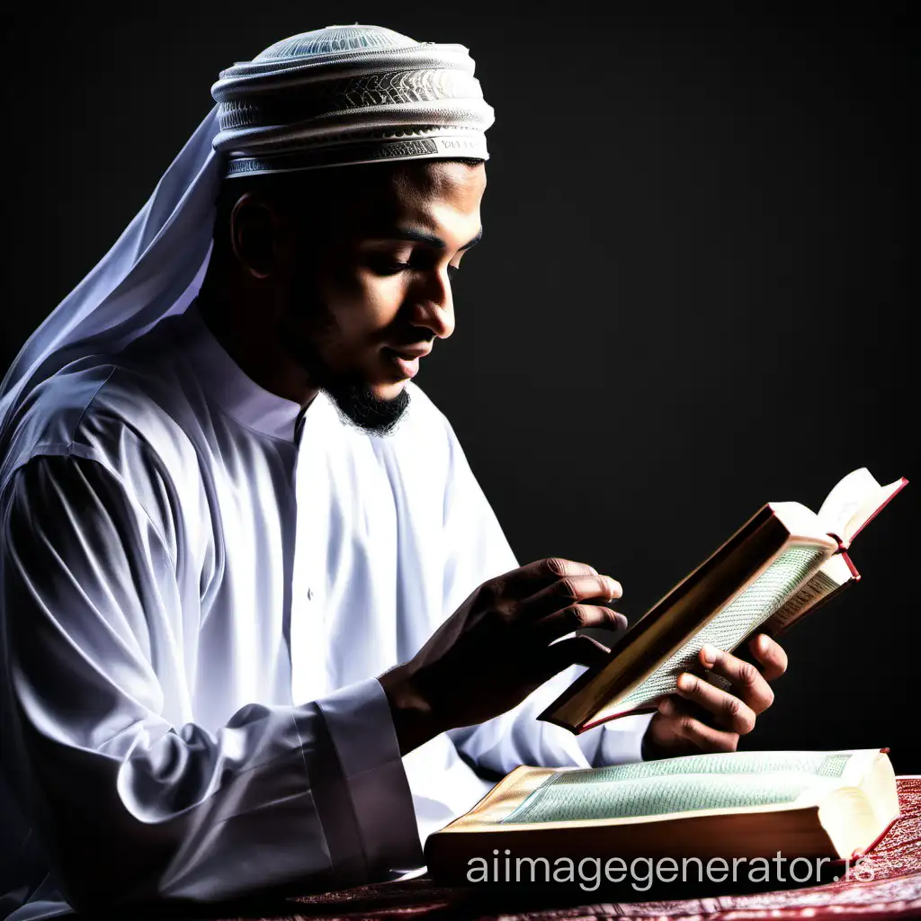 Ramadhan man reads the Quran