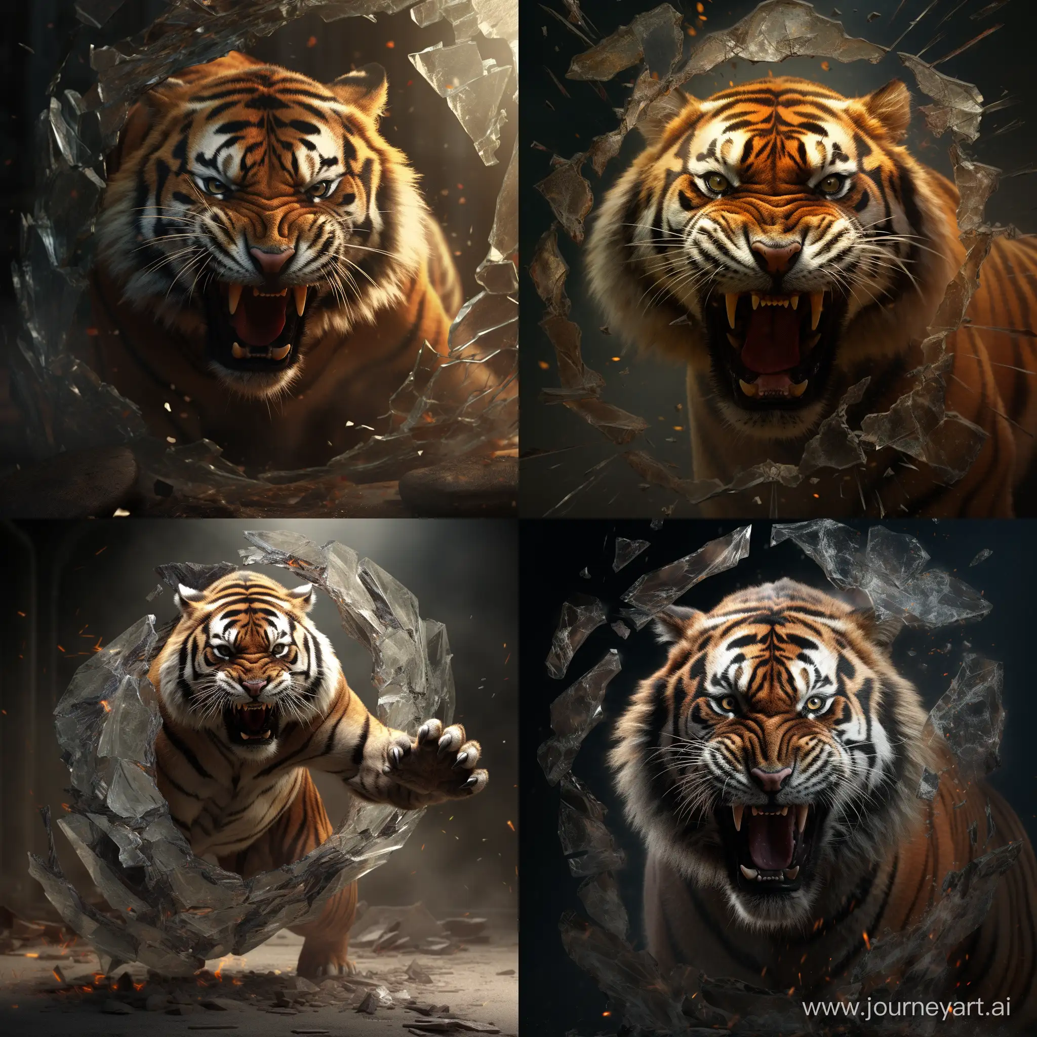 Powerful-Tiger-Shattering-Glass-in-a-Fierce-Display