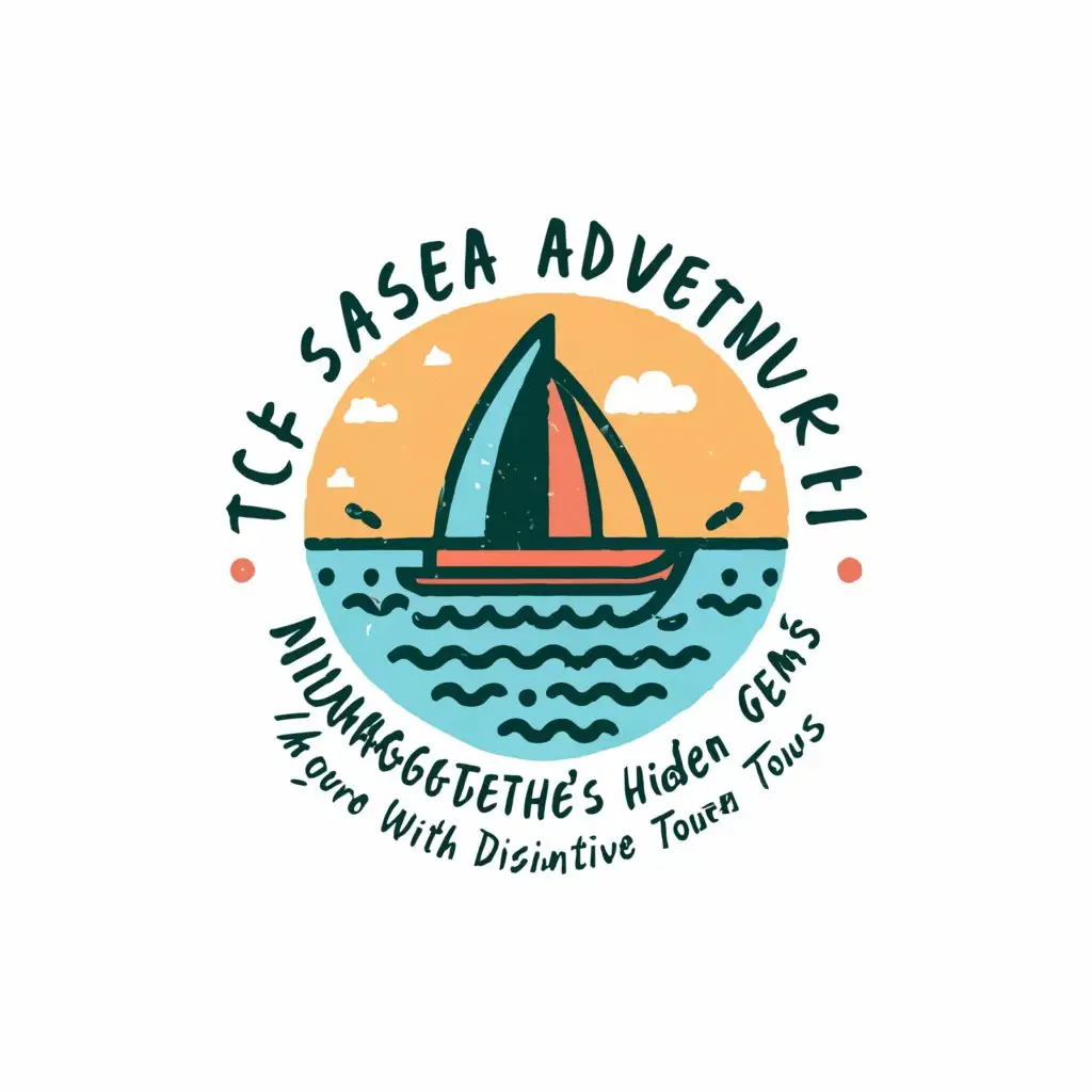 a logo design,with the text "Unforgettable Sea Adventures: Explore Dumaguete’s Hidden Gems with Distinctive Tours", main symbol:boat,Moderate,be used in Travel industry,clear background
