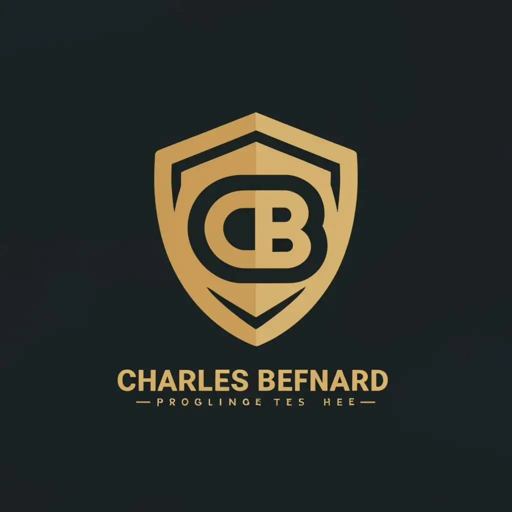 logo, shield icons looks like a combination of the letters CB, with the text "Charles Bernard", typography, be used in Retail industry