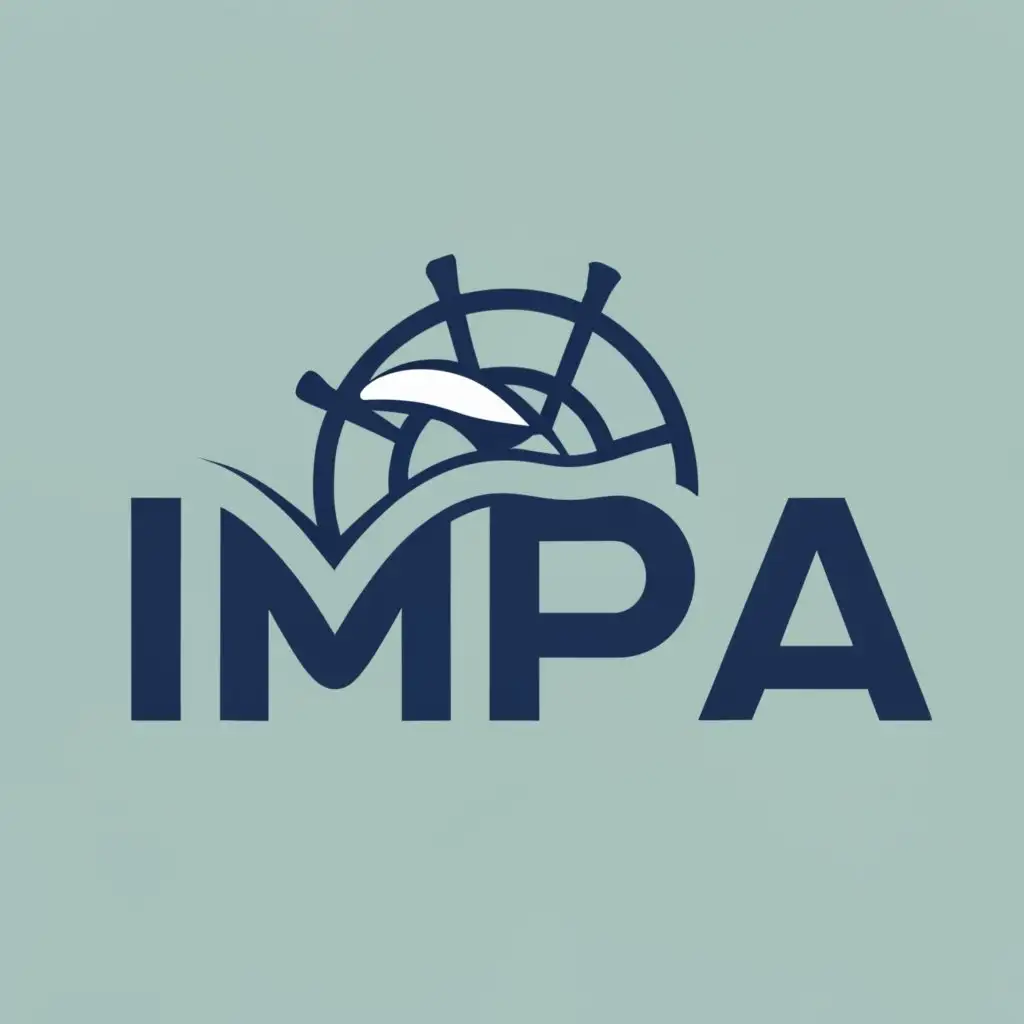 logo, ship provision 
 maritime
marine
combine with impa, with the text "impa", typography