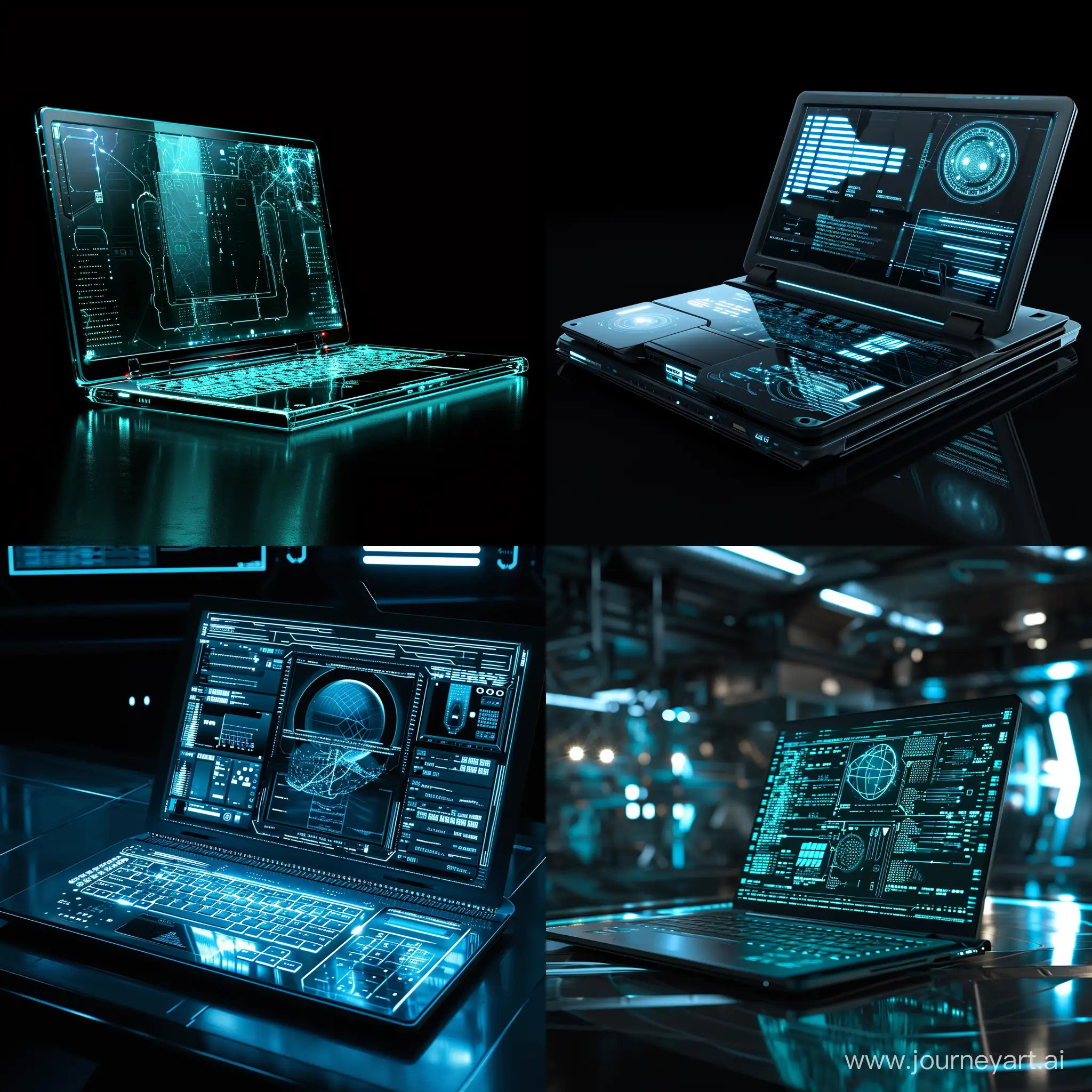Futuristic laptop, nanotechnology --v 6
