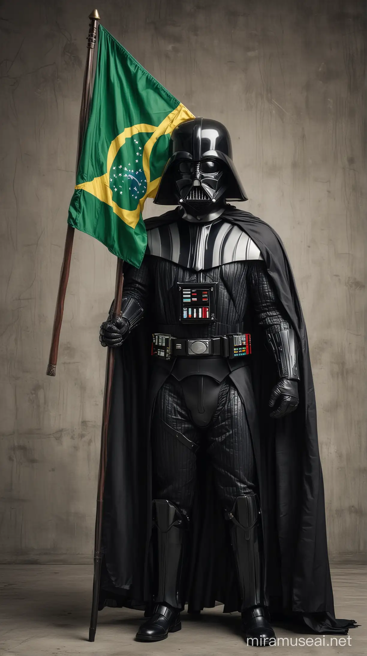 darth vader holding brazilian flag