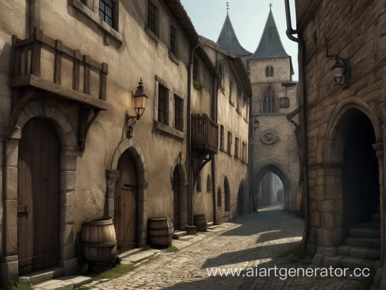 dirty narrow medieval street