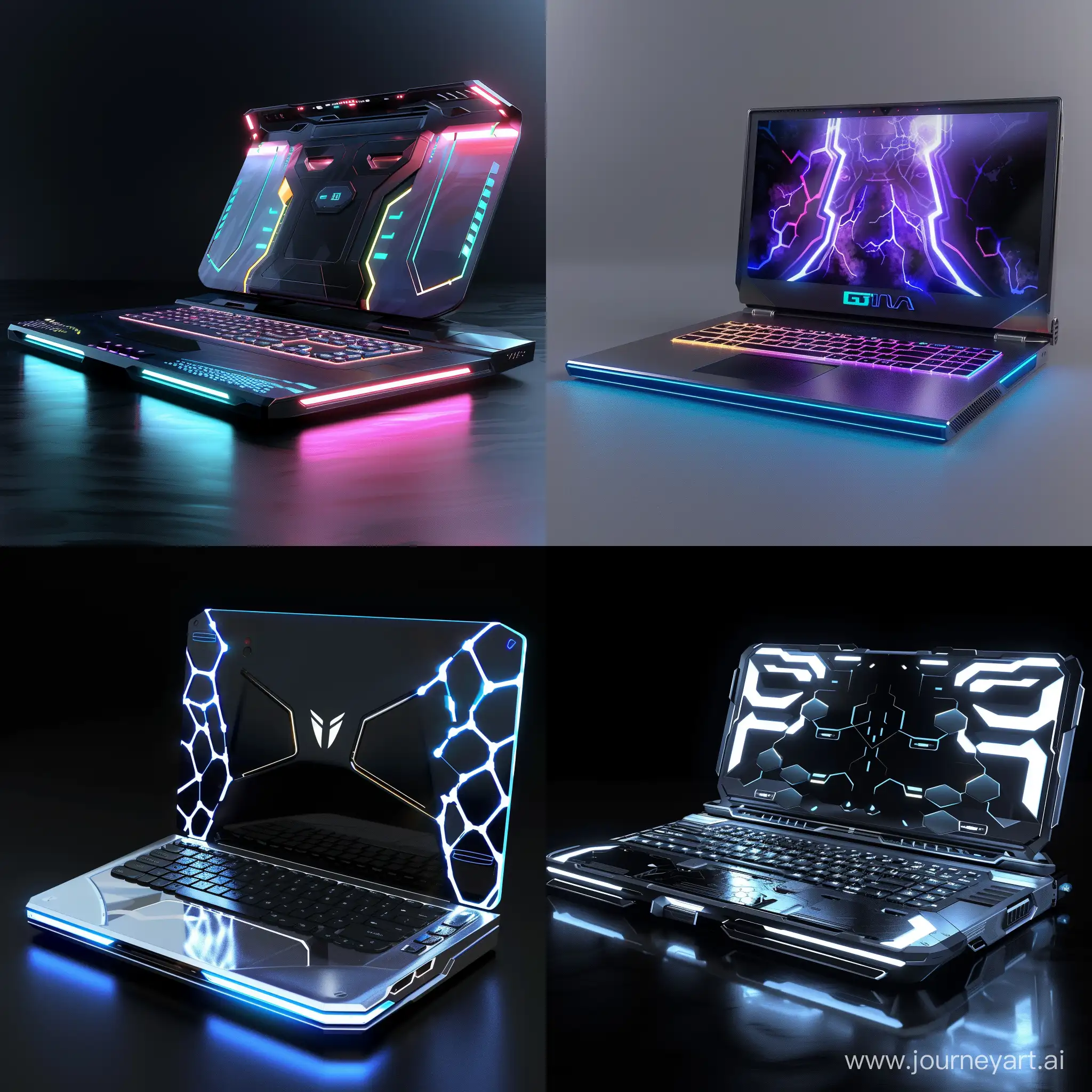 Futuristic laptop, durable high tech, octane render
