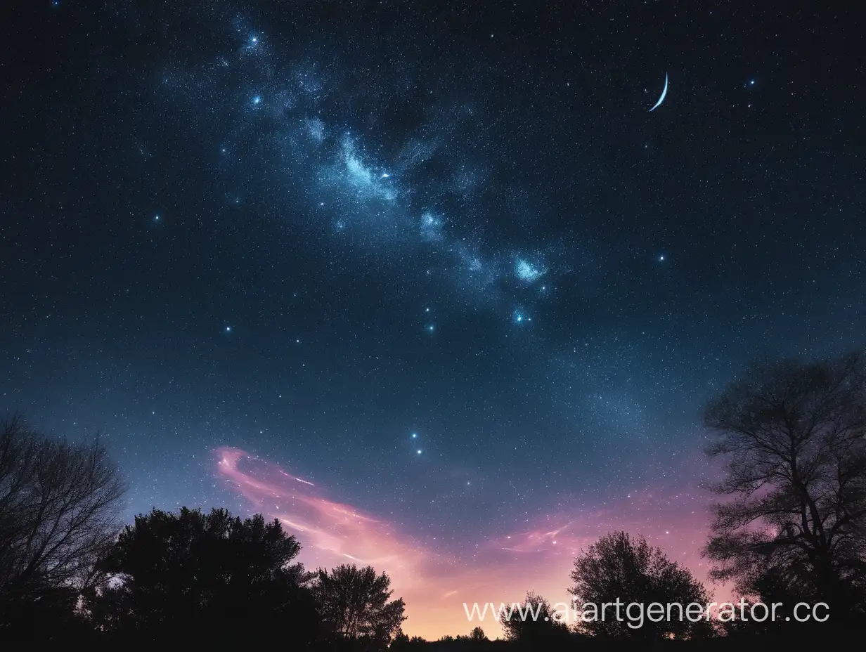 Starry-Night-Sky-Over-Tranquil-Landscape