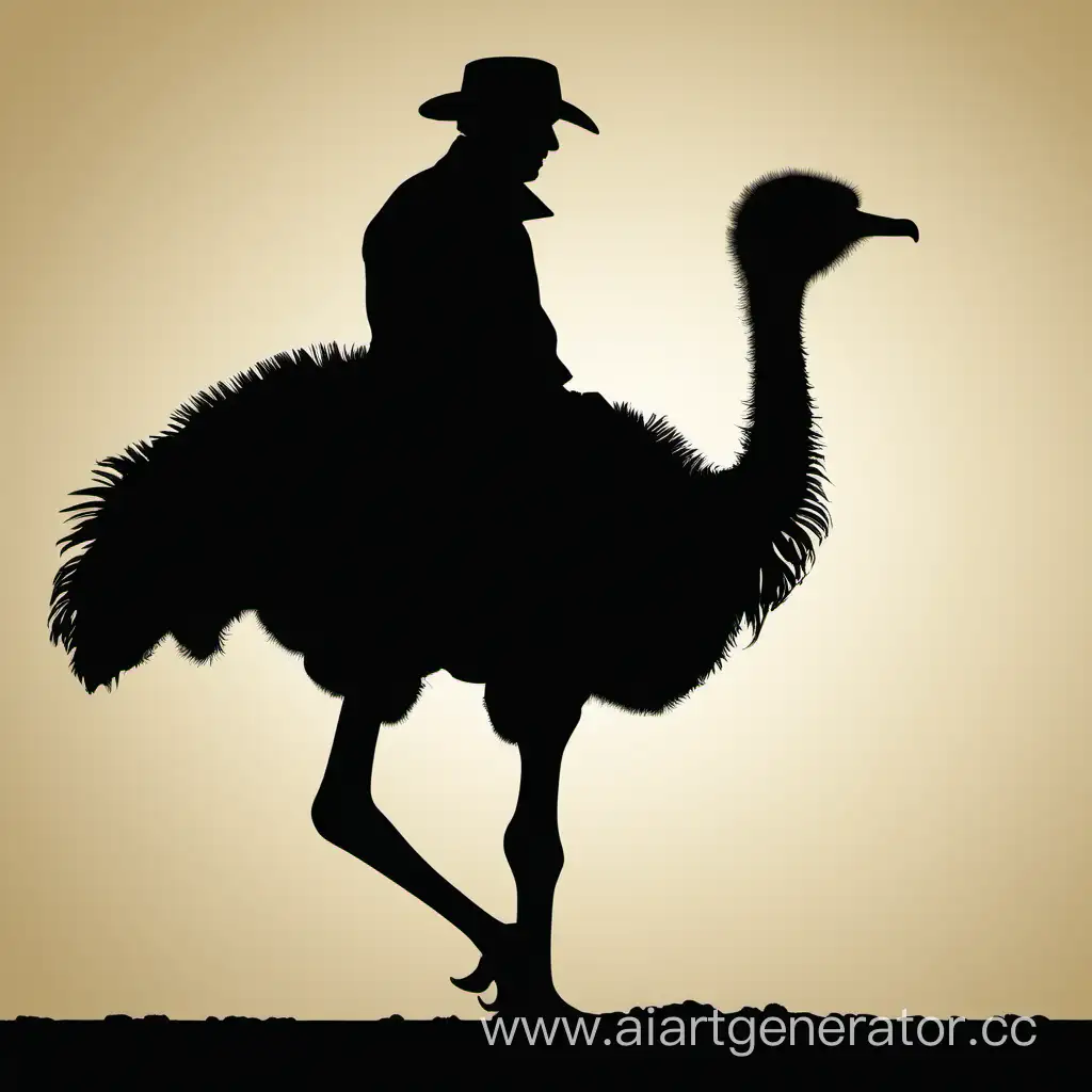 Silhouette-of-Jockey-Riding-Ostrich-Dynamic-Racing-Scene