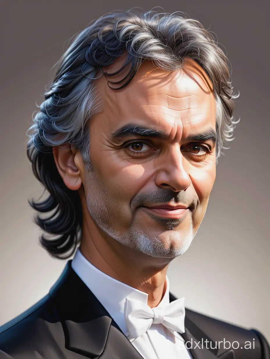 Caricature of  Andrea Bocelli