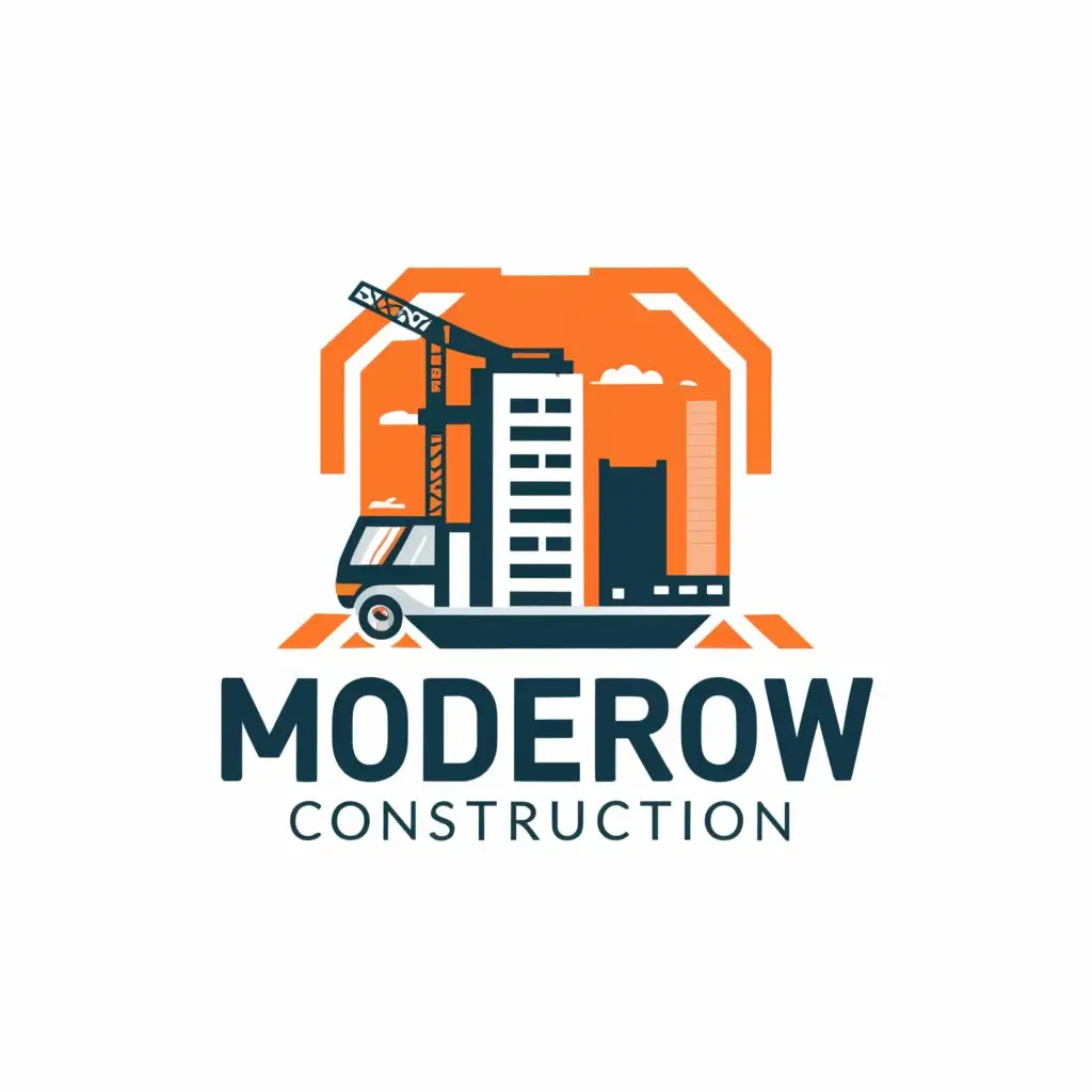 a logo design,with the text "moderow construction", main symbol:construction,Moderate,be used in Construction industry,clear background