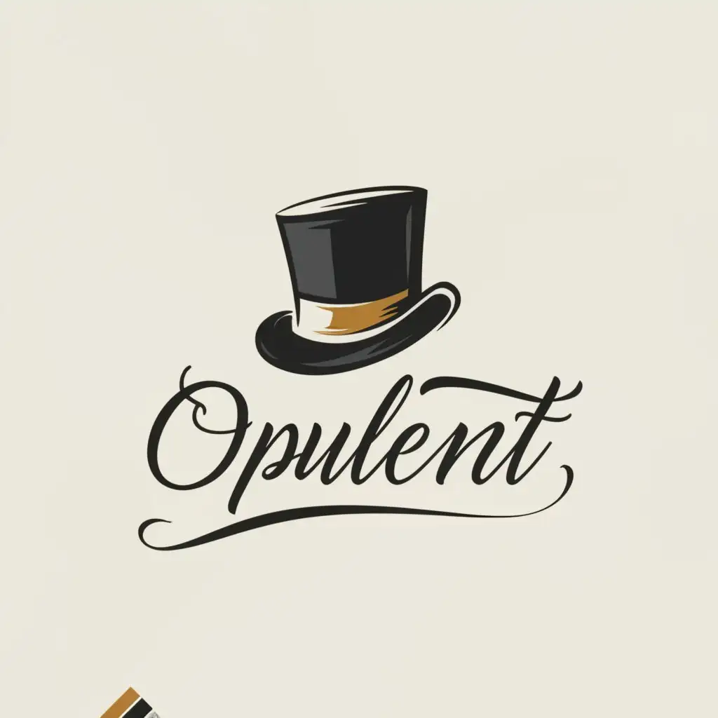 a logo design,with the text "Opulent", main symbol:top hat with monocole,Moderate,be used in Finance industry,clear background