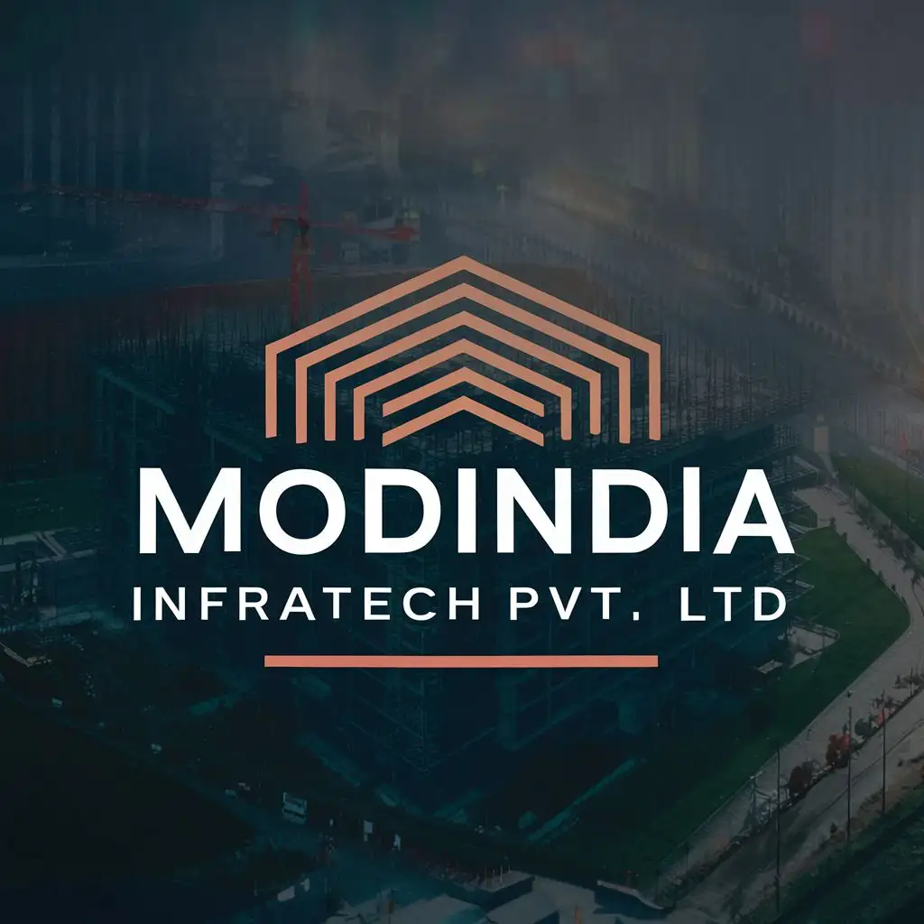 logo, Construction, with the text "MODINDIA INFRATECH PVT LTD", typography, be used in Construction industry