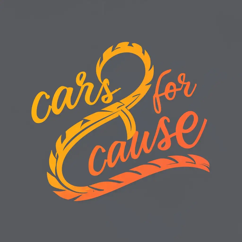 logo, a childrens cancer ribbon made out of tire tracks LOGO, with the text "Cars for Cause", typography, be used in Automotive industry