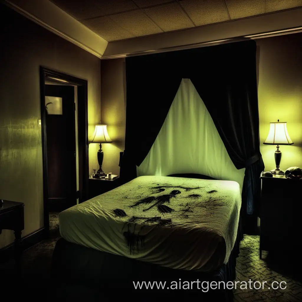spooky hotel room