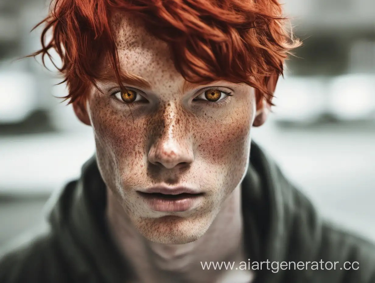 Portrait-of-a-Freckled-Man-with-Red-Hair-and-Amber-Eyes