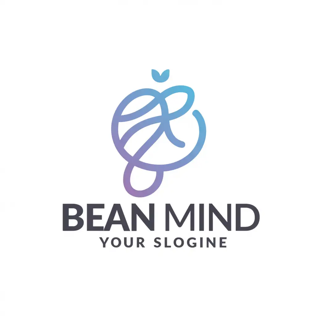 a logo design,with the text 'Bean mind', main symbol:learning, educative, bright, modern font, main color blue, motivative, bean, mind,Minimalistic,be used in Education industry,clear background, no sub text, "Your Slogine" = "Interactive learning"