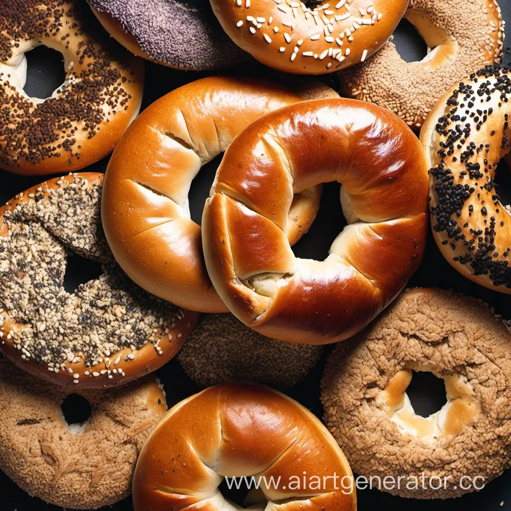 Delicious-Assortment-of-Freshly-Baked-Bagels-A-Tempting-Culinary-Display