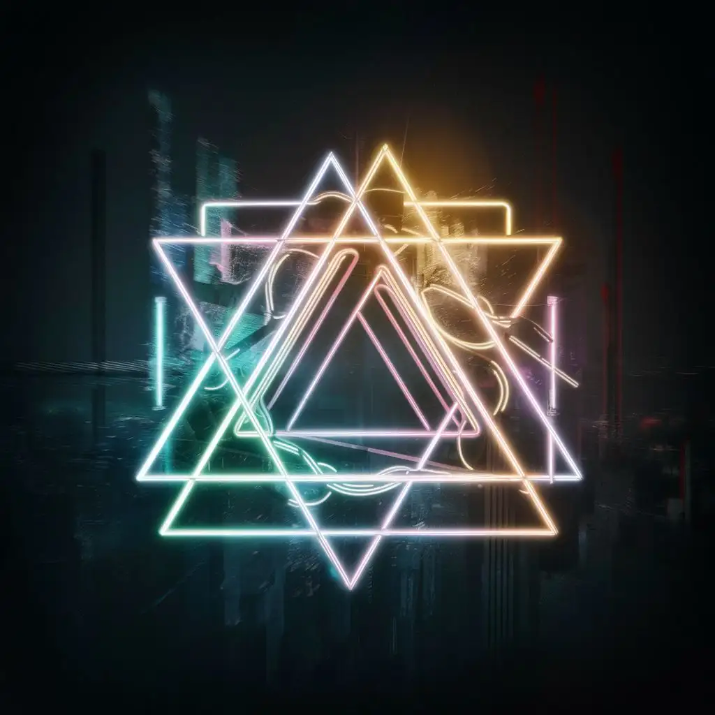 Neon-Illusory-Triangle-Abstract-Geometric-Artwork-in-Vibrant-Colors