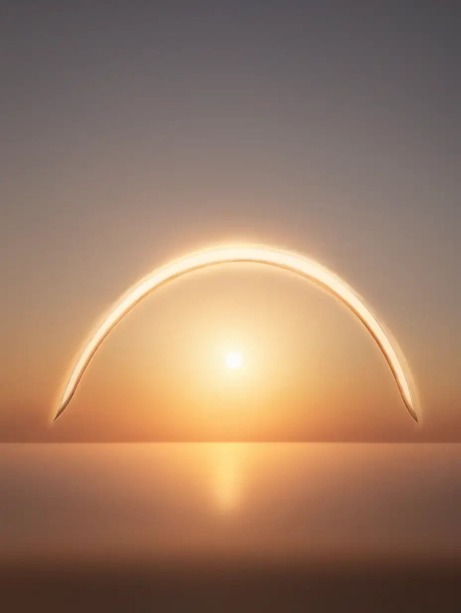 Spiritual Sunset with Radiant Halo of Warm Light