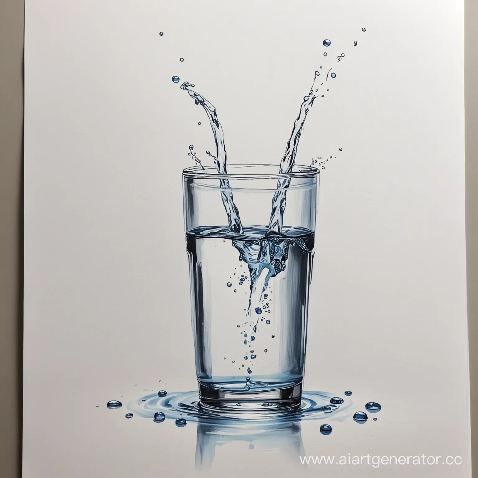 нарисовать  фон с водой питьевой